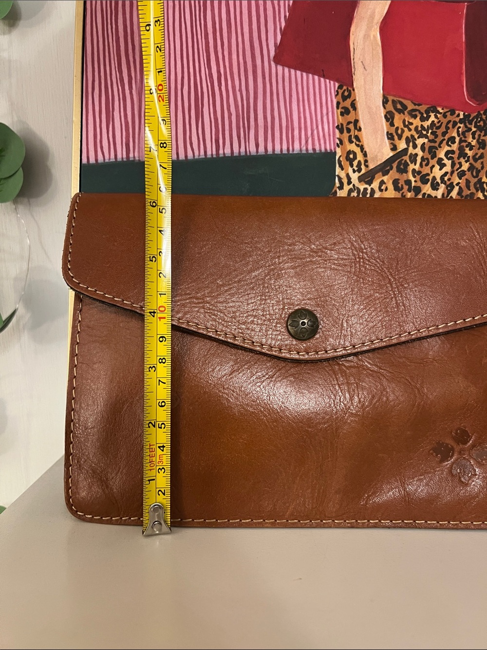 Patricia Nash Cognac Leather Envelope Clutch - Picture 9 of 9